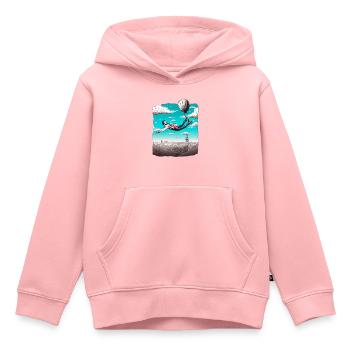 FLOTTER AU-DESSUS DE LONDRES - Sweat Premium à capuche enfant bio - rose - Devant - AI Model Kid Female (0cm)