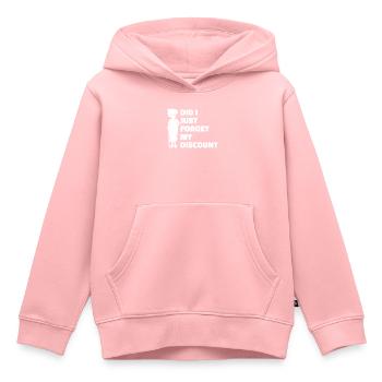Pension de retraité drôle N’oubliez pas ma réduction - Sweat Premium à capuche enfant bio - rose - Devant - AI Model Kid Female (0cm)