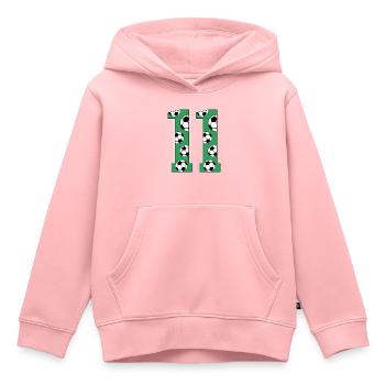 11 Birthday Football Green - Kids Premium Organic Hoodie - rose - Front - AI Model Kid Female (0cm)