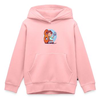Anniversaire du joueur de tennis - Garçon de 8 ans - - Sweat Premium à capuche enfant bio - rose - Devant - AI Model Kid Female (0cm)