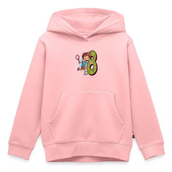J’ai 8 ans Badminton Kid - Badminton - Sweat Premium à capuche enfant bio - rose - Devant - AI Model Kid Female (0cm)