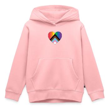 Fierté LGBT amour gagne, nous sommes queer et fiers - Sweat Premium à capuche enfant bio - rose - Devant - AI Model Kid Female (0cm)