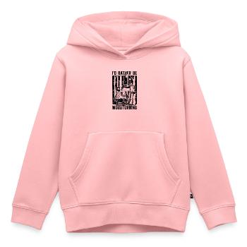 Je préfère être tourneur sur bois tourneur sur bois - Sweat Premium à capuche enfant bio - rose - Devant - AI Model Kid Female (0cm)