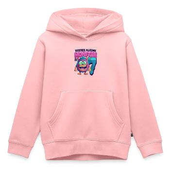 Dieses kleine Monster ist 7 - sieben Jahre - 7. - Kinder Premium Organic Hoodie - Rosa - Vorne - AI Model Kid Female (0cm)