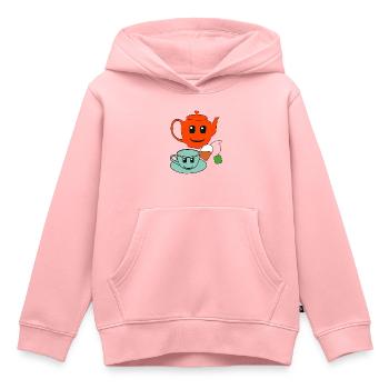 Gastronomie Host Tea Théière Boissons - Sweat Premium à capuche enfant bio - rose - Devant - AI Model Kid Female (0cm)