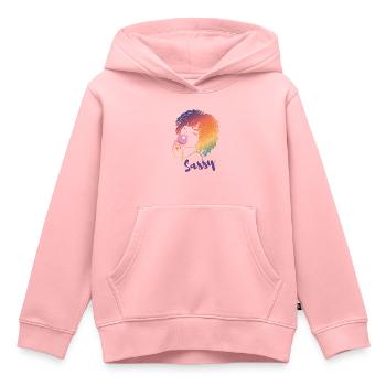 Sassy Chic avec Charme Afro - Sweat Premium à capuche enfant bio - rose - Devant - AI Model Kid Female (0cm)