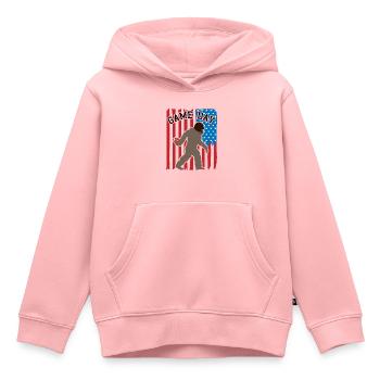 Bigfoot Patriot USA Flagge Hingucker - Kinder Premium Organic Hoodie - Rosa - Vorne - AI Model Kid Female (0cm)