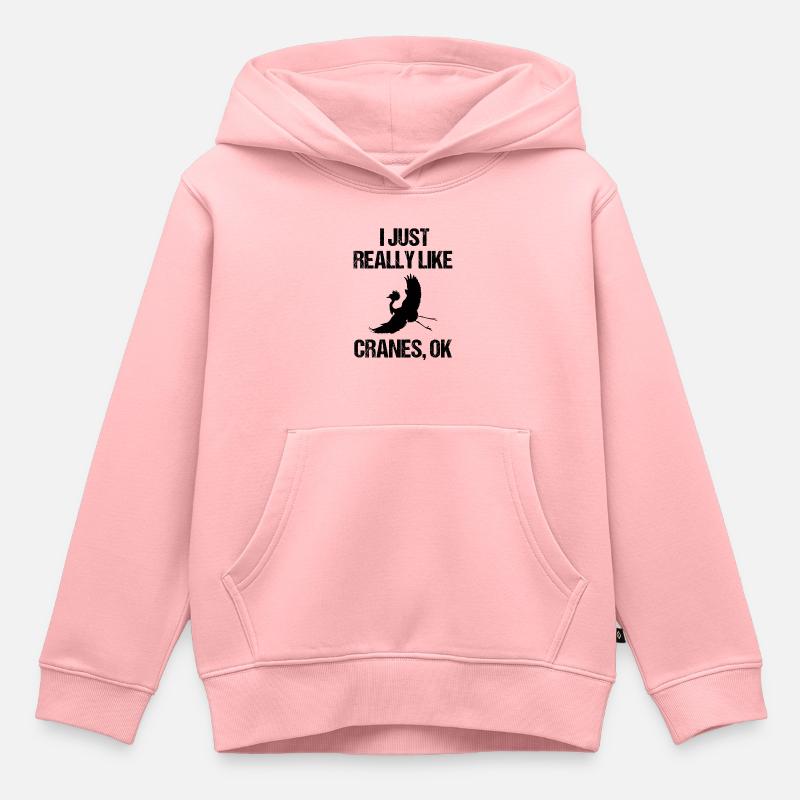 Déclaration d’amoureux de Simply Cranes - Sweat Premium à capuche enfant bio - rose