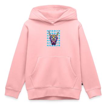 Hannya Maske Neon Dämon Japan Kunst - Kinder Premium Organic Hoodie - Rosa - Vorne - AI Model Kid Female (0cm)