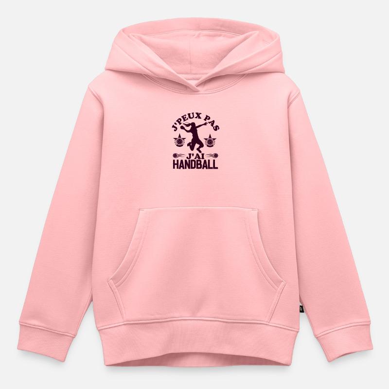 Joueuse de handball humour 2 - Sweat Premium à capuche enfant bio - rose