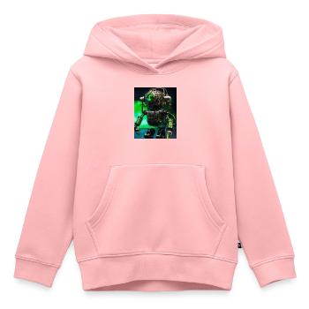 Digitale Kunst eines Roboter-Mikrofons - Kinder Premium Organic Hoodie - Rosa - Vorne - AI Model Kid Female (0cm)