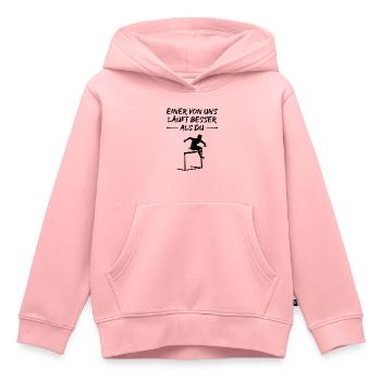Besserer Läufer Herausforderung Sportgeist - Kinder Premium Organic Hoodie - Rosa - Vorne - AI Model Kid Female (0cm)