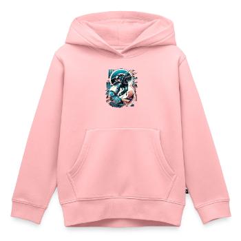 Skateboard Skater Design pour les garçons de 8 ans - Sweat Premium à capuche enfant bio - rose - Devant - AI Model Kid Female (0cm)