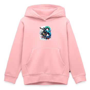 Skateboard Skater Design pour les garçons de 8 ans - Sweat Premium à capuche enfant bio - rose - Devant - AI Model Kid Female (0cm)
