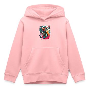 Skateboard Skater Design pour les garçons de 8 ans - Sweat Premium à capuche enfant bio - rose - Devant - AI Model Kid Female (0cm)