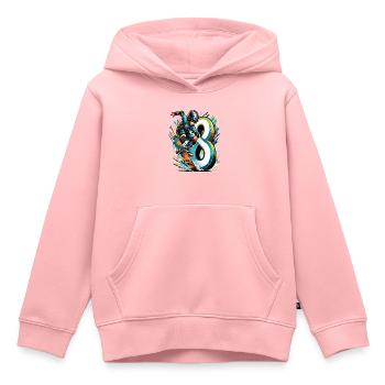 Skateboard Skater Design pour les garçons de 8 ans - Sweat Premium à capuche enfant bio - rose - Devant - AI Model Kid Female (0cm)