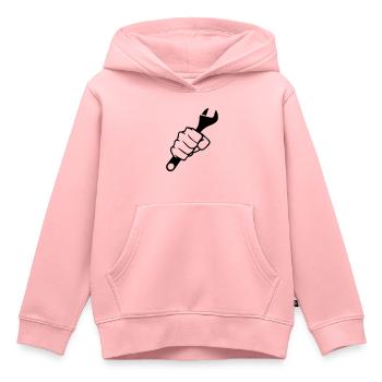 Clé à poing - Sweat Premium à capuche enfant bio - rose - Devant - AI Model Kid Female (0cm)