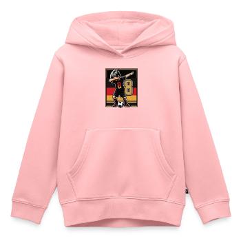 Football Garçon 8 Ans Noir Rouge Or - Sweat Premium à capuche enfant bio - rose - Devant - AI Model Kid Female (0cm)