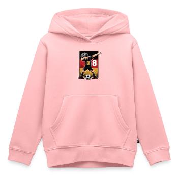 Football Garçon 8 Ans Noir Rouge Or - Sweat Premium à capuche enfant bio - rose - Devant - AI Model Kid Female (0cm)