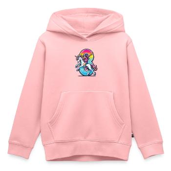 Anniversaire 8 ans Licorne Dab - Sweat Premium à capuche enfant bio - rose - Devant - AI Model Kid Female (0cm)