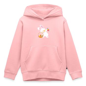 Dabbing Lapin de Pâques Lapin de Pâques Lapin Lapin Cadeau - Sweat Premium à capuche enfant bio - rose - Devant - AI Model Kid Female (0cm)