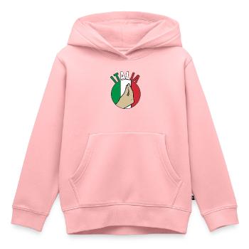 Italie Italien Italien Italie - Sweat Premium à capuche enfant bio - rose - Devant - AI Model Kid Female (0cm)