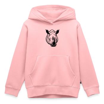 Nashorn Kopf - Kinder Premium Organic Hoodie - Rosa - Vorne - AI Model Kid Female (0cm)