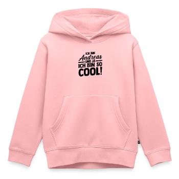 Prénom Andreas - Sweat Premium à capuche enfant bio - rose - Devant - AI Model Kid Female (0cm)