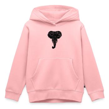 Elefant Kopf Tier Zeichnung Scribble Geschenk - Kinder Premium Organic Hoodie - Rosa - Vorne - AI Model Kid Female (0cm)