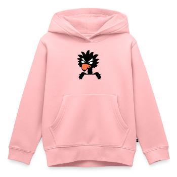Corbeau oiseau Peeps Mal Cool Drôle Bande dessinée Humour Amusant - Sweat Premium à capuche enfant bio - rose - Devant - AI Model Kid Female (0cm)