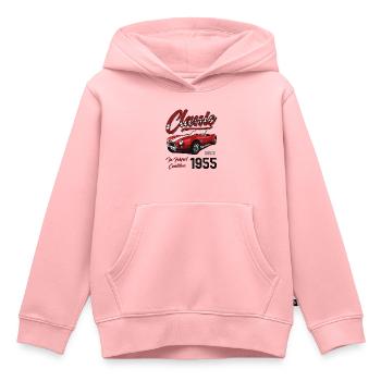 Je ne suis pas vieux Je suis une voiture classique vintage née en 1955 - Sweat Premium à capuche enfant bio - rose - Devant - AI Model Kid Female (0cm)