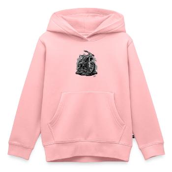 Dirt Bike Motocross: Staub, Schweiß und Kettenöl - Kinder Premium Organic Hoodie - Rosa - Vorne - AI Model Kid Female (0cm)