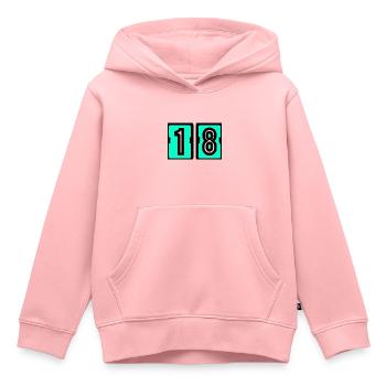 18. 18. GEBURTSTAG. GEBURTSTAG 18 JAHRE. 18 - Kinder Premium Organic Hoodie - Rosa - Vorne - AI Model Kid Female (0cm)