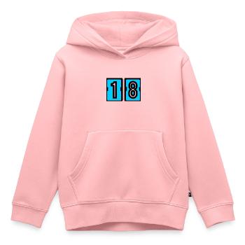 18. 18. GEBURTSTAG. GEBURTSTAG 18 JAHRE. 18 - Kinder Premium Organic Hoodie - Rosa - Vorne - AI Model Kid Female (0cm)