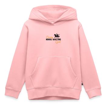 Conception de voûte et conception de chevaux de voûte - Sweat Premium à capuche enfant bio - rose - Devant - AI Model Kid Female (0cm)