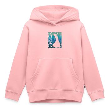 Femme flamenco avec robe flamenco - Sweat Premium à capuche enfant bio - rose - Devant - AI Model Kid Female (0cm)