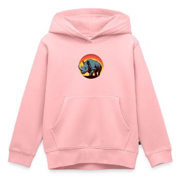 nashorn sunset rund - Kinder Premium Organic Hoodie - Rosa - Vorne - AI Model Kid Female (0cm)