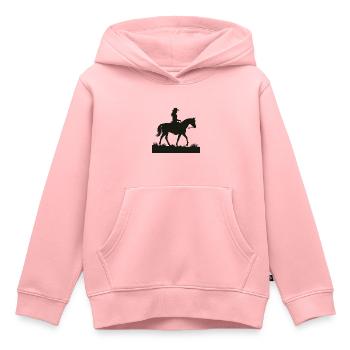 Westernreiterin Silhouette - Kinder Premium Organic Hoodie - Rosa - Vorne - AI Model Kid Female (0cm)