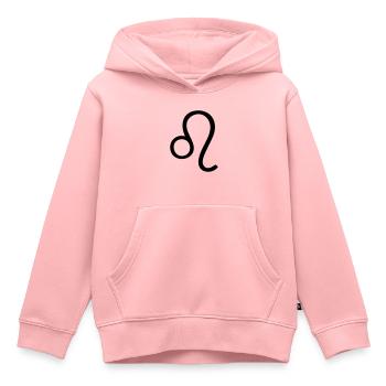 lion symbole astro - Sweat Premium à capuche enfant bio - rose - Devant - AI Model Kid Female (0cm)