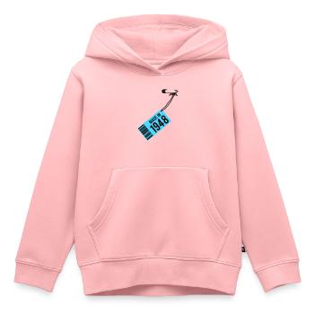 Anniversaire T-shirt 1948 - Sweat Premium à capuche enfant bio - rose - Devant - AI Model Kid Female (0cm)