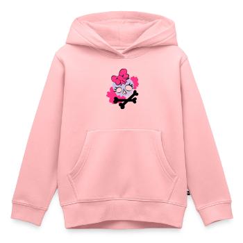 Tête de mort girly - Sweat Premium à capuche enfant bio - rose - Devant - AI Model Kid Female (0cm)