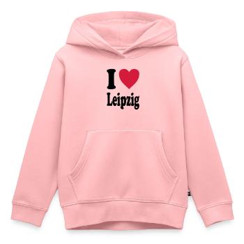 J'adore Leipzig - Sweat Premium à capuche enfant bio - rose - Devant - AI Model Kid Female (0cm)