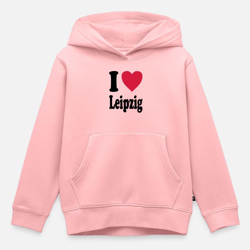 I love Leipzig - Kinder Premium Organic Hoodie - Rosa