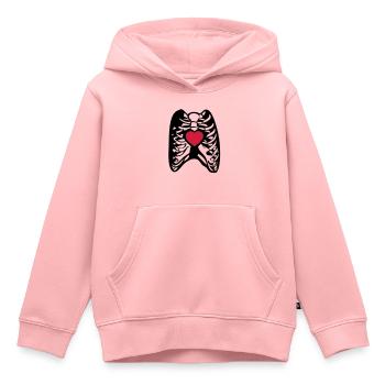 Skeul menschliche Skelett menschliche Herz - Kinder Premium Organic Hoodie - Rosa - Vorne - AI Model Kid Female (0cm)