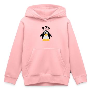 Dummer Pinguin - Kinder Premium Organic Hoodie - Rosa - Vorne - AI Model Kid Female (0cm)