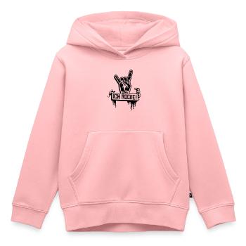 Je Rocke - Sweat Premium à capuche enfant bio - rose - Devant - AI Model Kid Female (0cm)