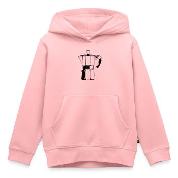 Machine à expresso noire - Sweat Premium à capuche enfant bio - rose - Devant - AI Model Kid Female (0cm)