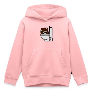 toilettes toilettes merde merde wc dangereux baz - Sweat Premium à capuche enfant bio - rose - Devant - AI Model Kid Female (0cm)
