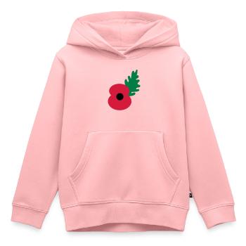 fleur de pavot by_patjila - Sweat Premium à capuche enfant bio - rose - Devant - AI Model Kid Female (0cm)