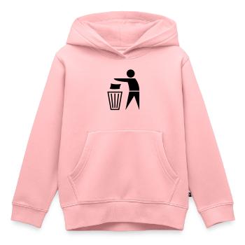 garbage_can - Kinder Premium Organic Hoodie - Rosa - Vorne - AI Model Kid Female (0cm)